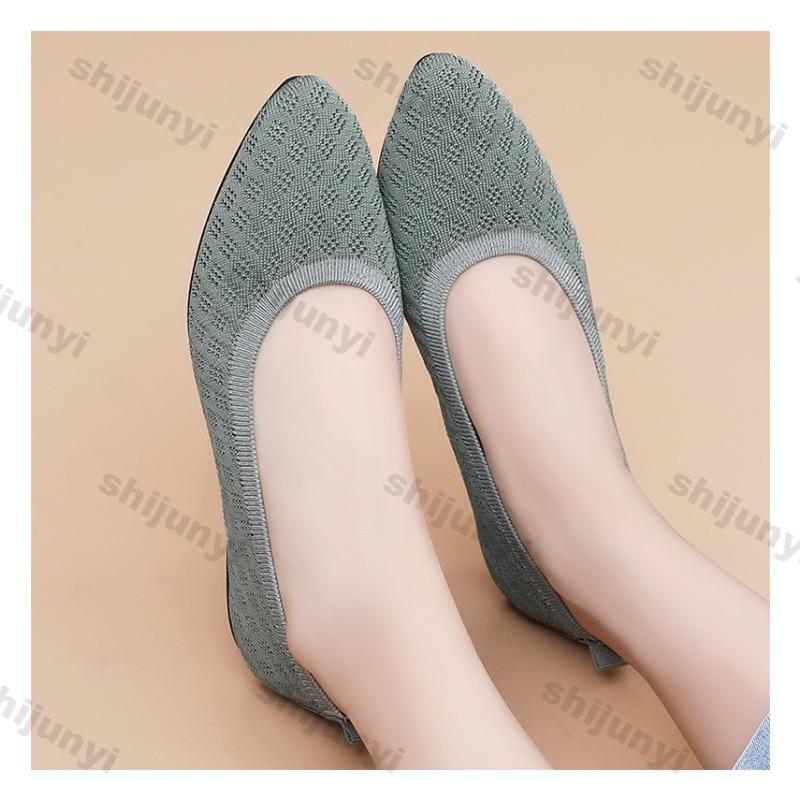Fashion 2025 Summer New Women's Fly Weave Shoes Pointed Breathable Casual Shoes Lightweight Fashion Comfortable Slip On Women's Flats