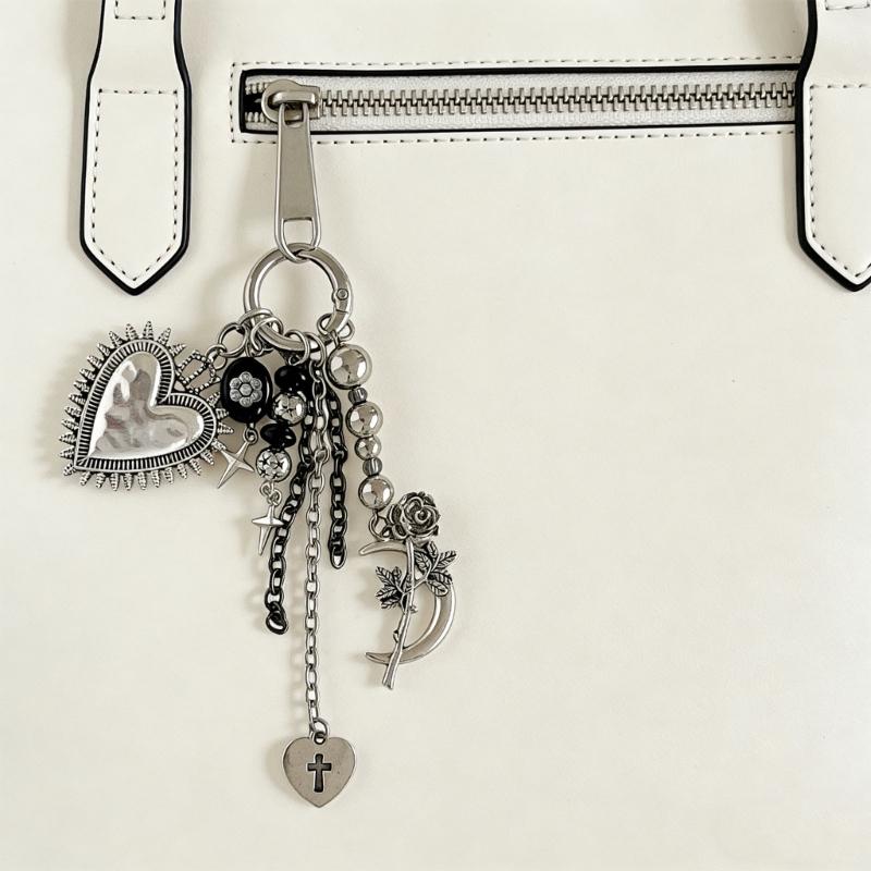 Portachiavi Cuore Spinoso alla Moda Fascino Elegante per Borsa Accessori Estetici Portachiavi Ciondolo Stiloso per Borsa per Ragazze Trendy
