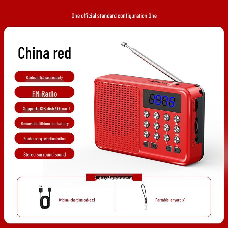 Portable Wireless Bluetooth Speaker with Radio & Card Slot for Seniors