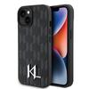 Karl Lagerfeld Klhcp15Spklpklk iPhone 15 / 14 / 13 6.1 Černý/Black Pevné pouzdro Kůže Monogram Horká ražba Kovové logo