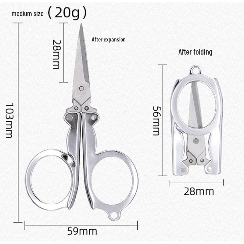 Mini Pocket Folding Stainless Steel Travel Scissors for Outdoors and Fishing
