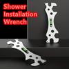 Stainless steel shower installation wrench with hexagonal level and bent foot ruler - adjustable, rust proof plumbing tool