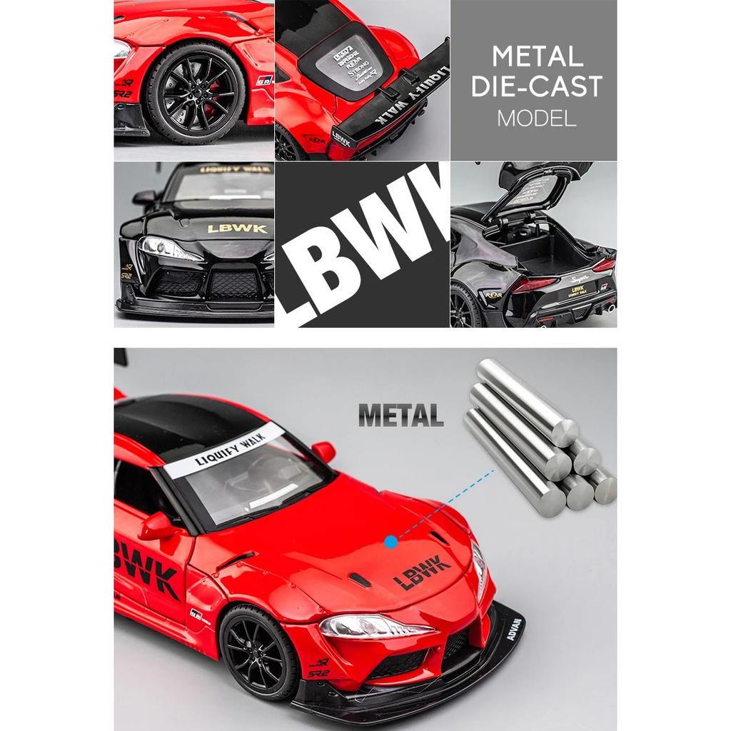 1/22 Toyota Supra GR LBWK Racing Car Toy Alloy Car Diecasts & Toy Vehicles Car Model Sound and Light Model Toys for Children