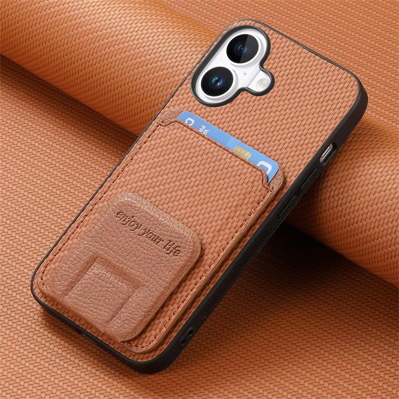 For OnePlus1+ ACE 5 6 6T 12 13 13R 15 Pro 5G Case Carbon Fiber Full Coverage Shockproof Cover Card Holder Car Magnetic Mount
