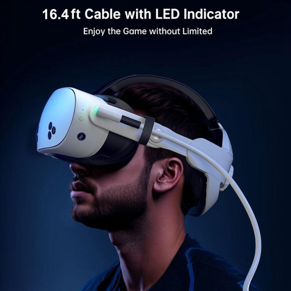 Charging While Playing Data Transfer Cable Charging Cable for Meta Quest 3/3S/Pico 4 Ultra