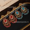 Cross Border Antique Earrings Alloy Gemstone Tassel Pendant Retro Style Vintage Fashion High-end Feel