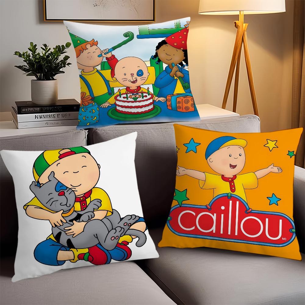 Cartoon Cute Caillou Pillow Case Office Cushions Suitable For Sofa Car Bedroom Decorative Cushion Cover