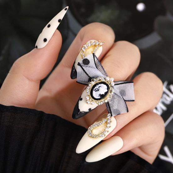 Nail Art Decoration Craft 3D Stereo Self-adhesive Long Lasting Bowknot Nail Art Decoration for Women Daily Life