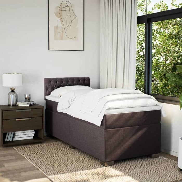 Maison Exclusive - Sommier à lattes de lit avec matelas Marron foncé 100x200 cm