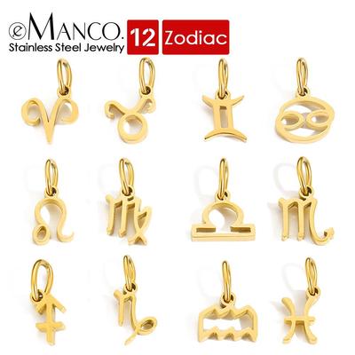 EManco Joyería Zodíaco Acero Inoxidable: Collar DIY, Pulsera, Accesorios para Colgante
