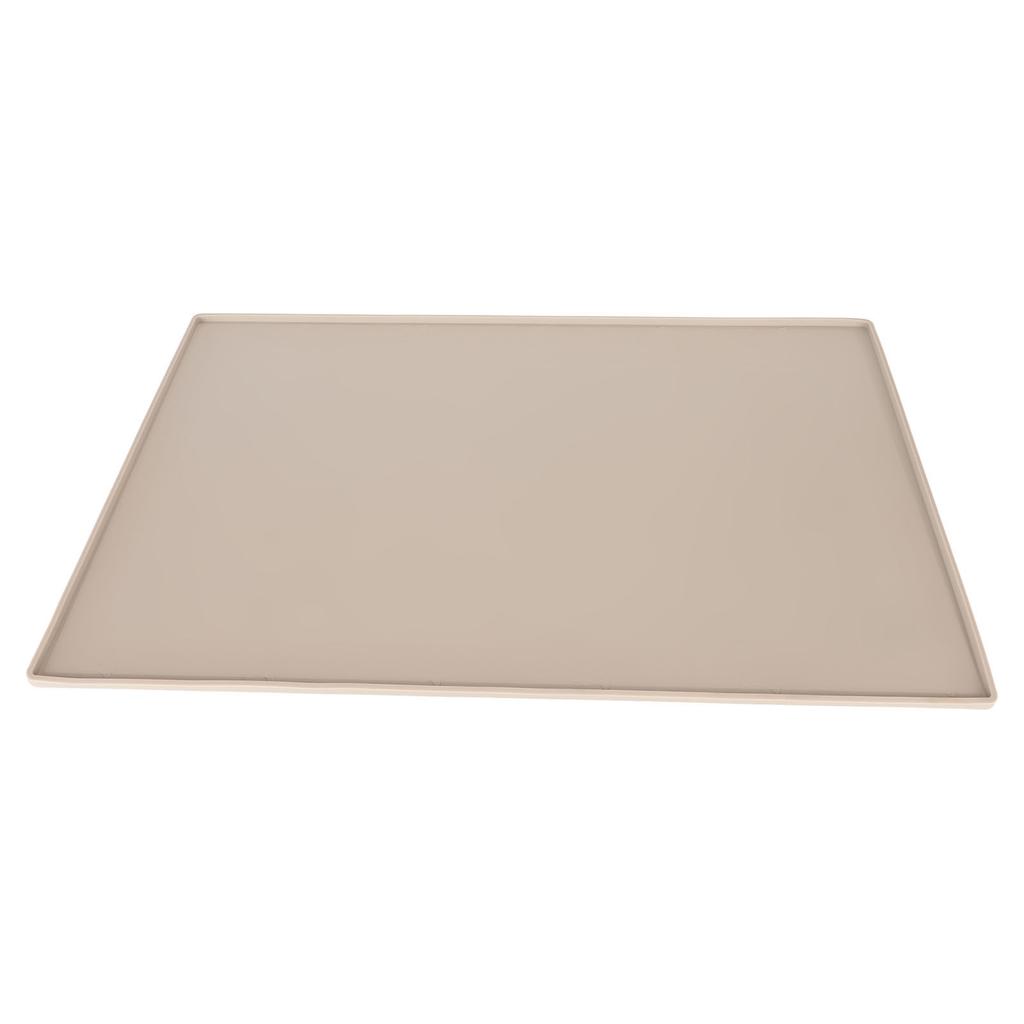 Silicone Pet Feeding Mat for Food and Water Prevent Spilling Waterproof Pet Feeding Placemat for Dog Cat Beige