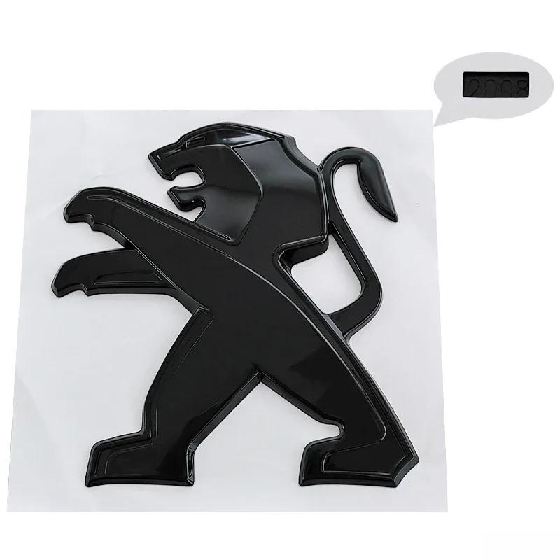 OQUP8 ABS 3D Löwenemblem Fronthaube Heckklappe Abzeichen für Peugeot 2008 3008 2021 2022 2023 Autoaufkleber Decals Styling Zubehör