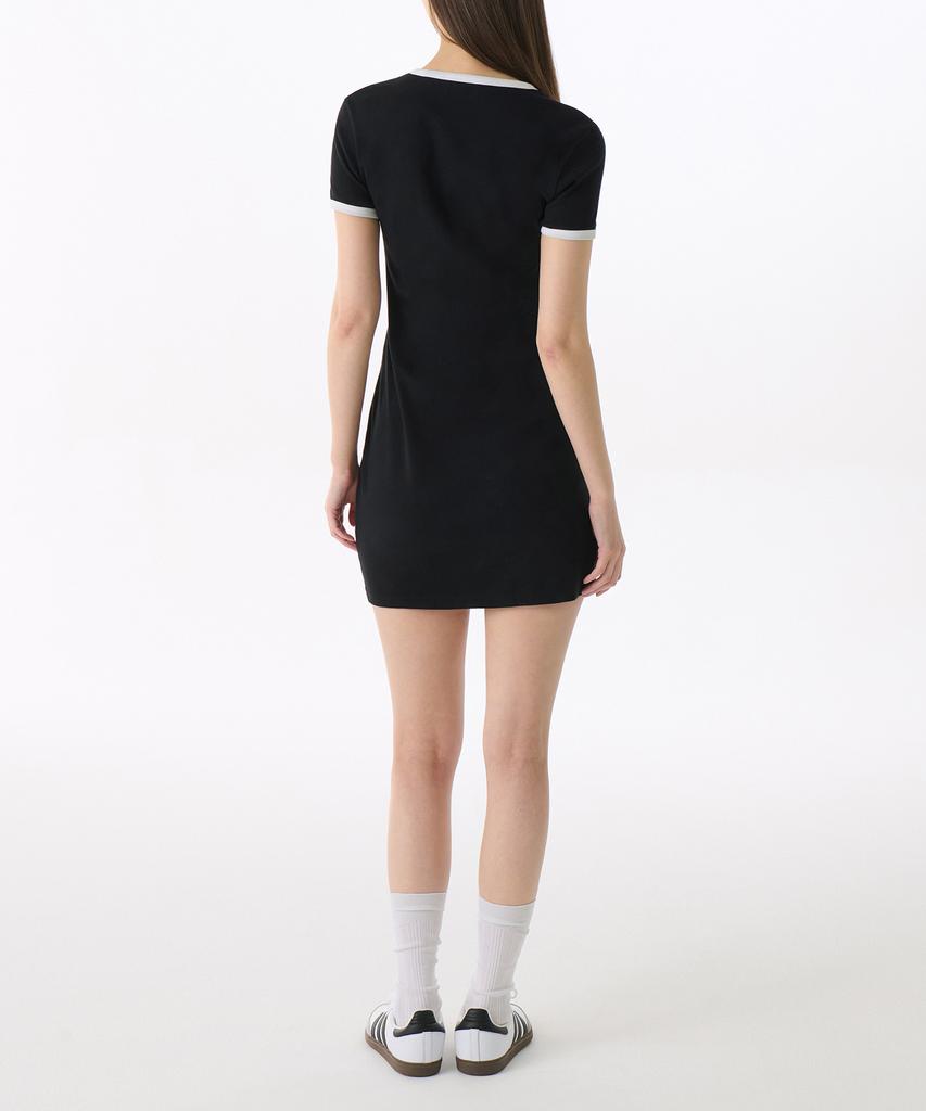 MUSINSA STANDARD WOMAN Women'S Slim Ringer Jersey Mini Dress [Black/White]
