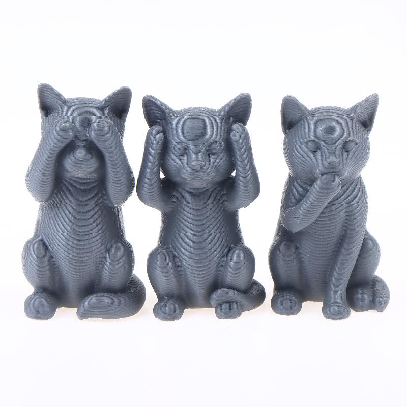1/3 Stück Drei Weise Nicht Katze Ornament Set Minimalistische Katzenfigur Bedeckte Ohren Mund Augen für Katzenliebhaber Haus Schreibtisch Dekor