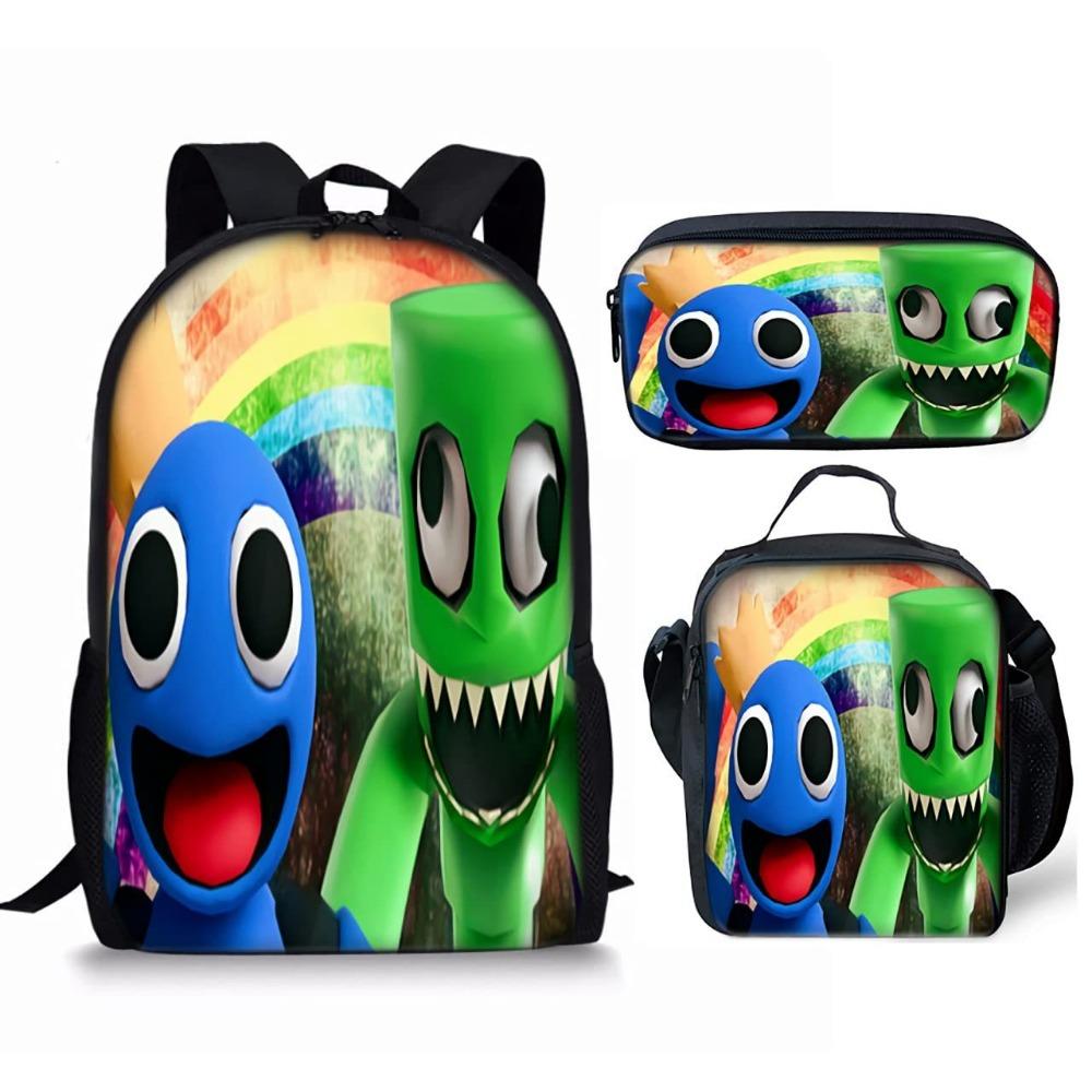 Rainbow Friends Student School Bag Boys Pen Lunch Bag Tuition Bag