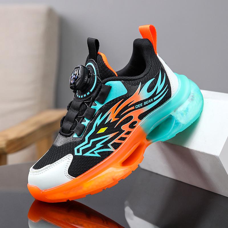 2026 Kids' Rotating Buckle Sports Shoes: Non-Slip, Soft, Breathable for Big Boys