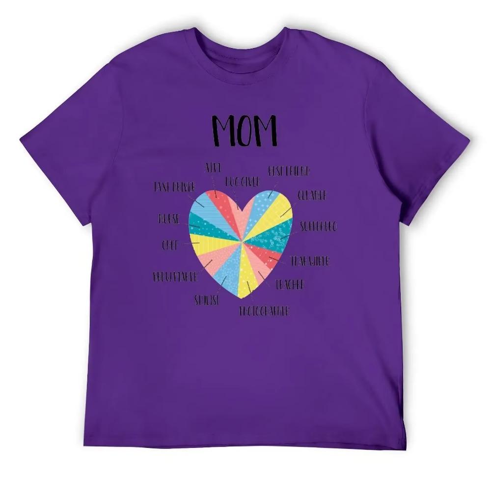 Mother's Day Mom Heart Multitasking Funny Mom Mom T-shirt Crewneck Campaign Top Tee Hipster Leisure Funny Geek USA Size