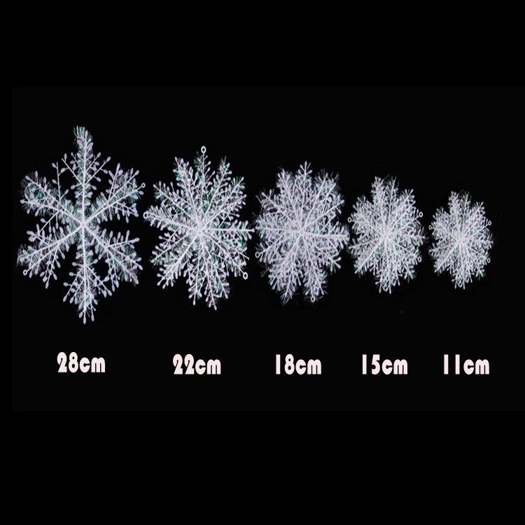 

Пластиковые снежинки разных размеров, елочные украшения (11СМ-28СМ) 11cm Snowflake, 3 pieces, ~5g
