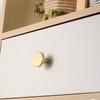 Round Cabinet Knobs, Gold Brass Drawer Knobs, Door Kitchen  Stainless Steel Single Hole Handle with Screws