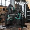 Multi-Pocket Utility Vest With Reflective Trim and Adjustable Side Bands for Keeping Common Work Items Close During Maintenance and Installation Tasks
