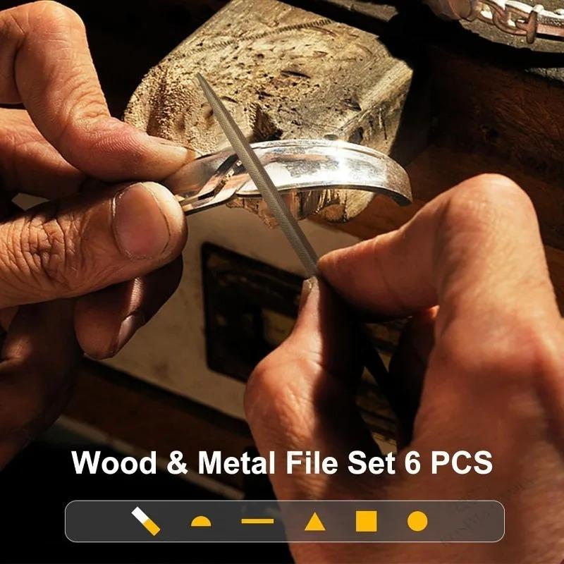 Premium Needle File Set High-Carbon Steel with Non-Slip Ergonomic Handles for Precise Filing On Wood Plastic Model Solid