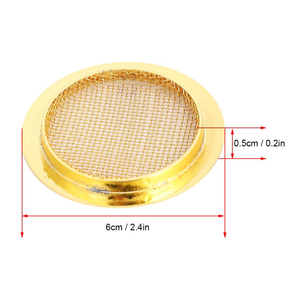 2PCS Resonator Guitar Sound Hole Cover Inserts Screen Metal for Parts(Gold)