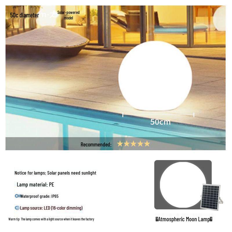 Solar Luminous Spherical Lawn Lamp: Waterproof Outdoor Atmosphere Light for Courtyard and Camping