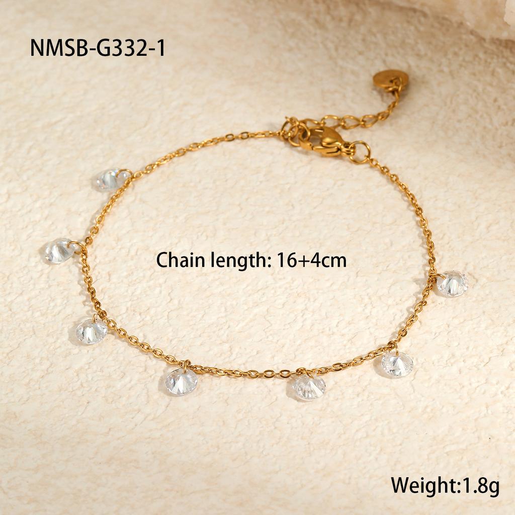 Hot-selling Color Zircon Series Stainless Steel Necklace  Fashionable French Exquisite Temperament Collarbone Chain 