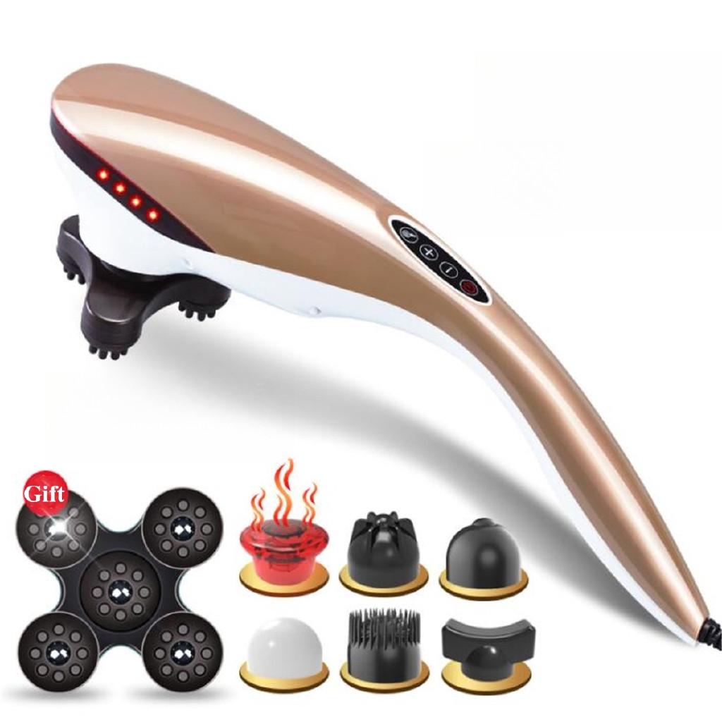 Handheld Electric Vibrating Neck Back Massager Relax Body Warm Moxibustion Nursing Device Multifunctiona Hammer Massager