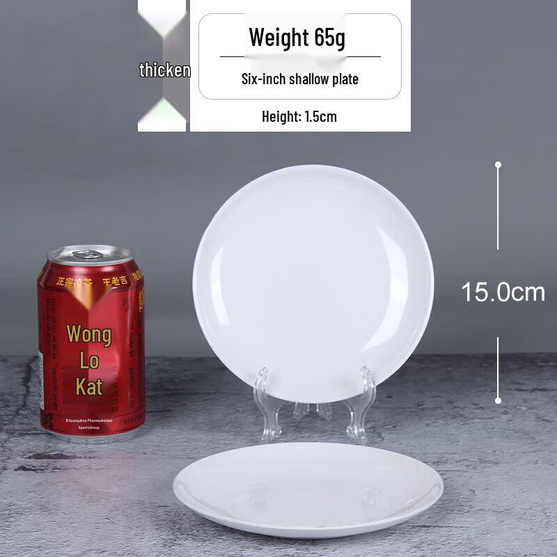 16-inch White Melamine Round Dinner Plate