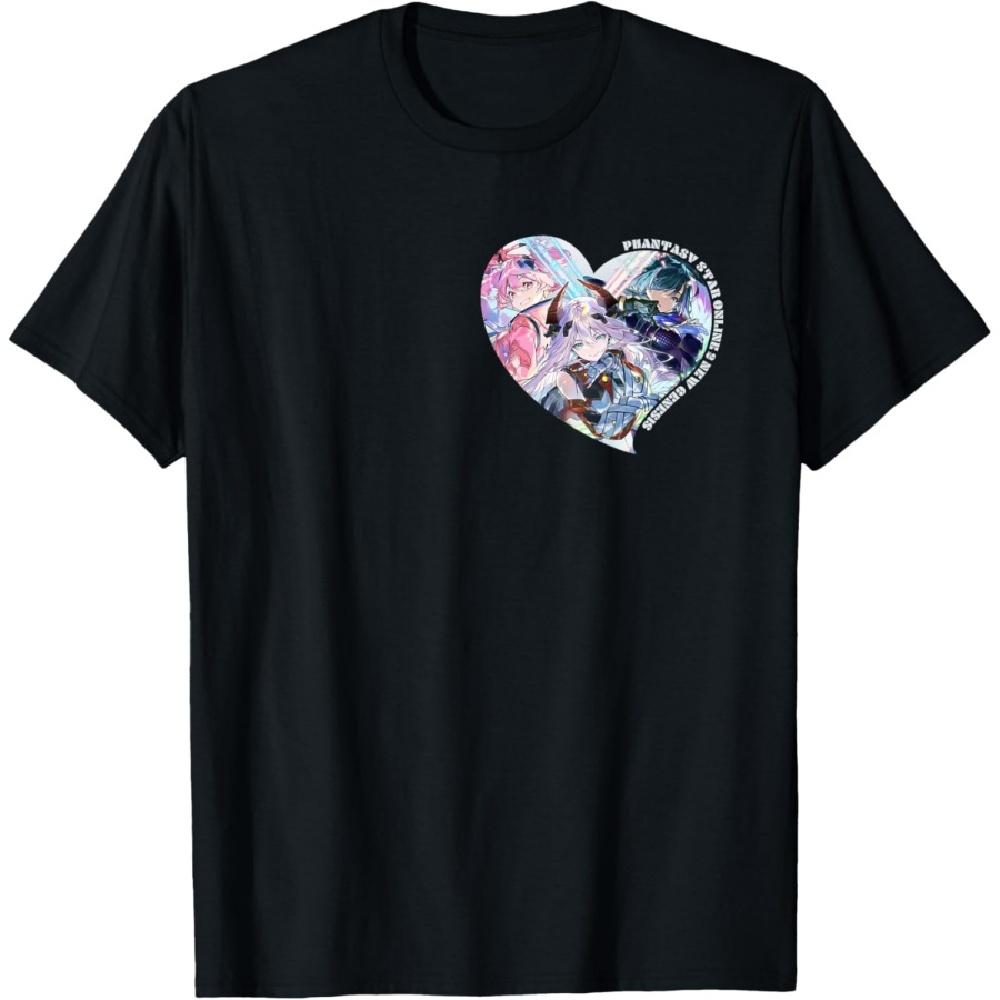 

_PSO2 New Genesis_ Naderev, Meri, Kanui Heart T-Shirt XXXXXL чёрный