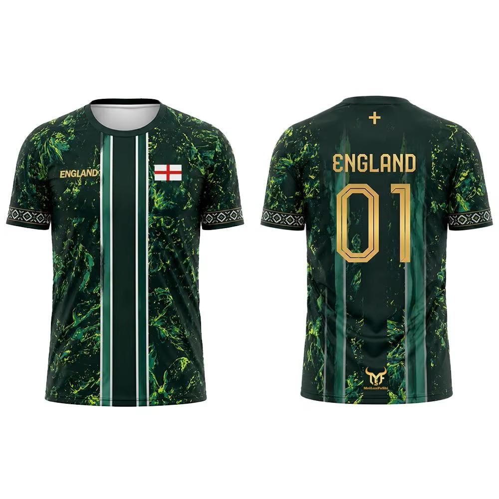 T-shirt Football Soccer National Flag United Kingdom England UK 3D Print CHEER JERSEY Short Sleeve Training Round Neck Sport Uniform Unisex Men Women
