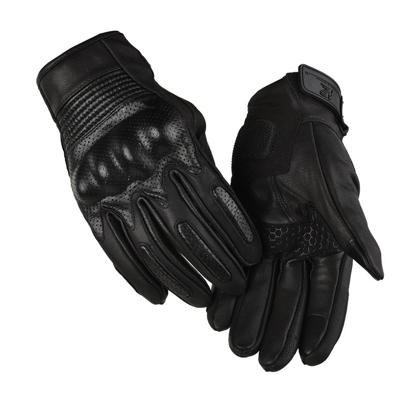 Motorcycle gloves leather men's and women's cycling locomotive tactical thermal sheepskin touch screen off-road protective case