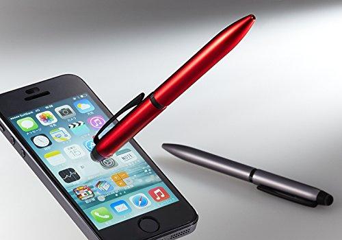 Mitsubishi Pencil 3-Color Ballpoint Pen & Touch Pen, Jetstream Stylus, Rotating Retractable, 0.5mm, Silver, Easy to Write, SXE3T18005P26