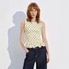 French Polka Dot Sleeveless Top Women's Summer High-end Light Luxury Lace-up Ruffle Edge Waist Thin Vest Shirt