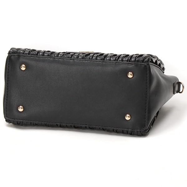 Labagagerie Random Pleated 2-Way Handbag B006004 Greige (26)