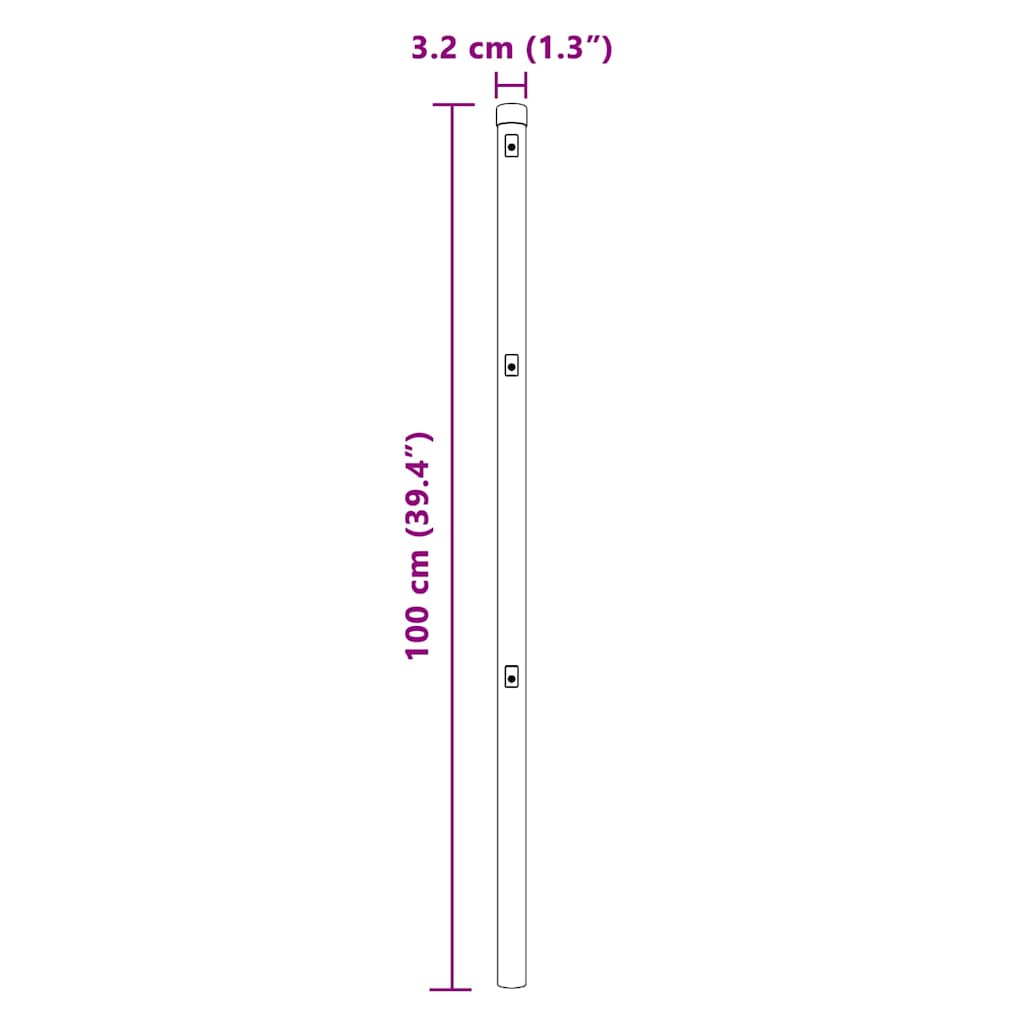 Embedded Fence Post Set 13 Pcs Silver
