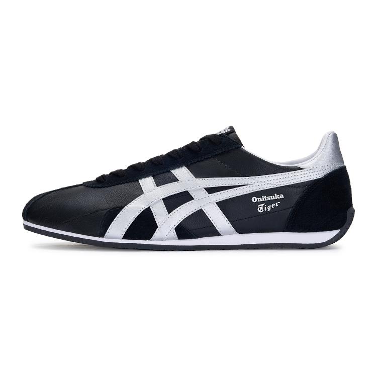 ONITSUKA TIGER Runspark Round Toe Comfortable Slip Resistant Durable Low Top Casual Shoes Unisex Sneaker Black Silver 1183B480-002
