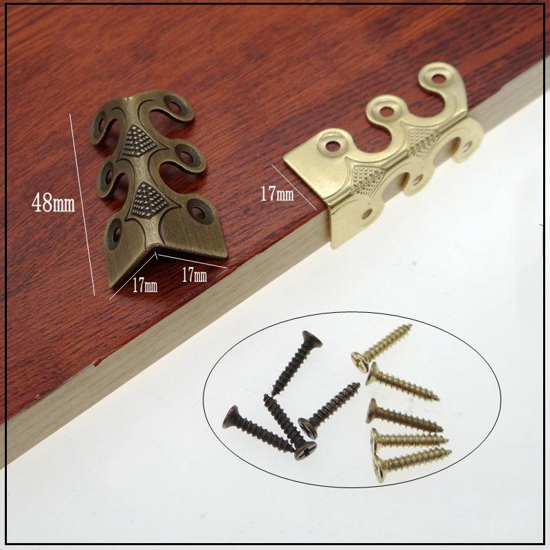 1PC Chinese Style Brass Corner Brackets for Jewelry Wooden Box Antique Furniture Corner Protector Decorative Corner Guard