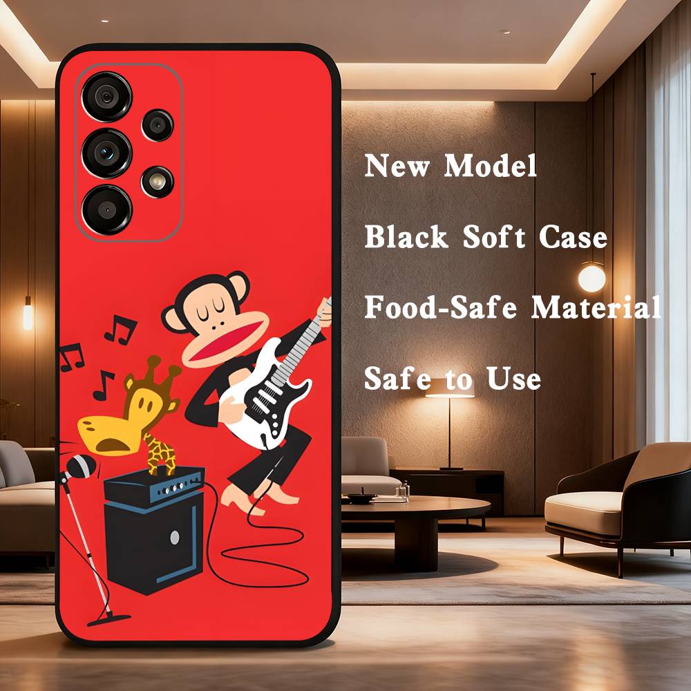 Monkey Funny P-Paul F-Frank Case For Samsung Galaxy A73,72,41,J7,22,Note,31,8,9,52,71,53,32,Soft Black Silicone Cover