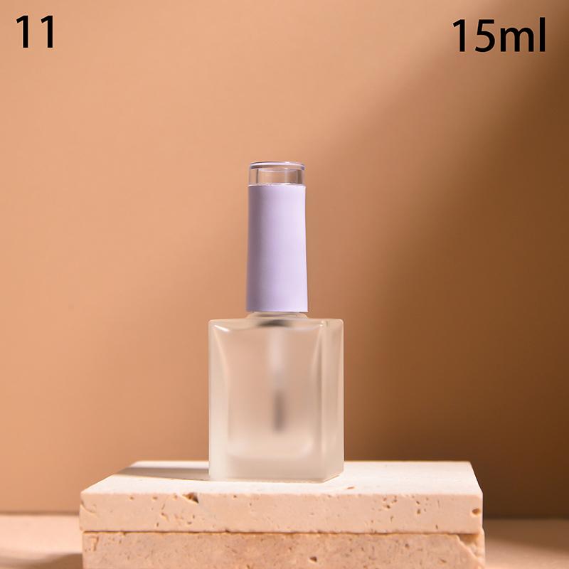 15Ml Empty Transparent Frosted Glass Nail Polish Bottle Empty With Lid Brush Cosmetic Containers Nail Glass Bottles With Brush