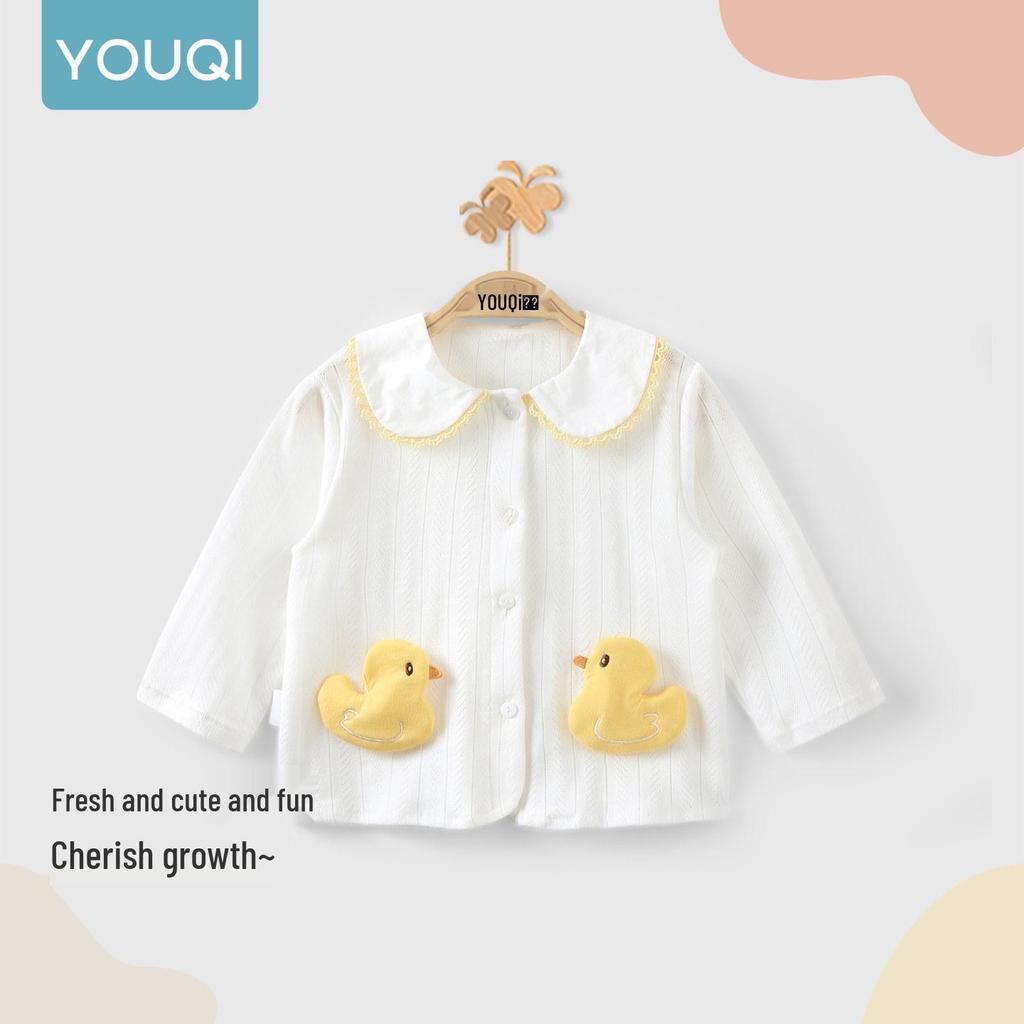 Youqi Girls' Long Sleeve Shirt 2026 - Stylish Baby Top for Spring & Autumn