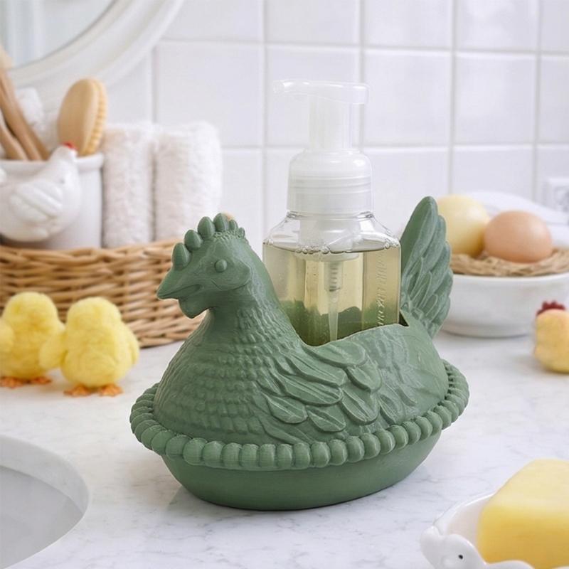 Decorative Chicken Soap Dispenser Holder Plastic Plant Pot Hen Planter For Farmhouse Bathroom Countertop Decoration