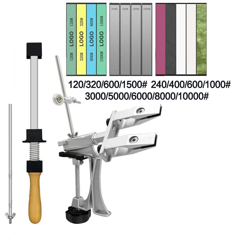 Affilacoltelli Professionale Lega di Alluminio Affilacoltelli ad Angolo Fisso Pietra Diamantata Pietra per Affilare Strumenti da Cucina Macchina Affilatrice Coltelli