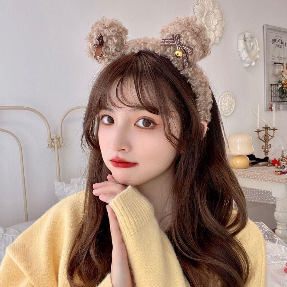 Cute Hair Hoop Plush Ear Bear Hairband Headgear Headdress Wedding Party Stage