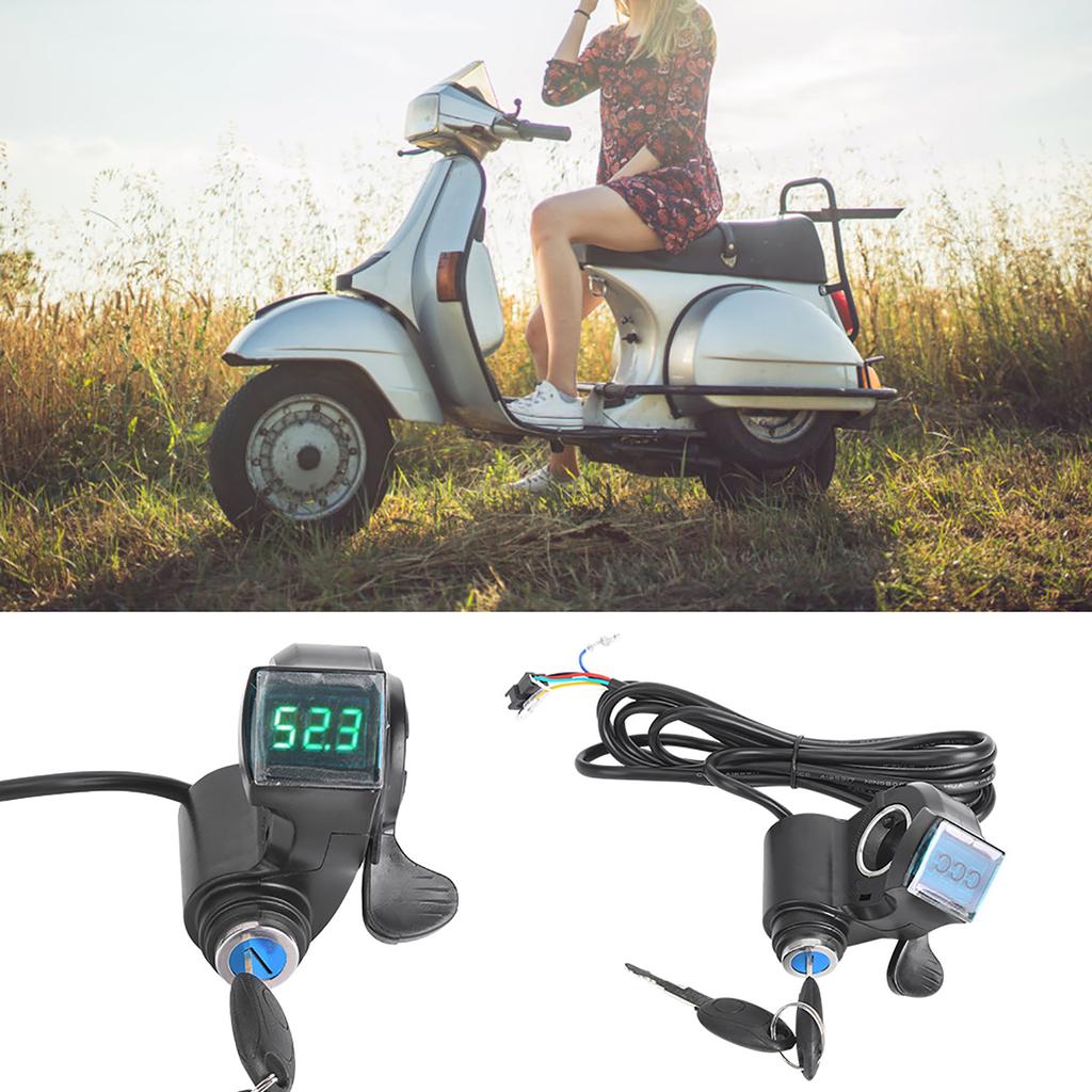 E‑Bike Thumb Throttle LCD Display Digital Battery Voltage Power Switch for Electric Vehicle