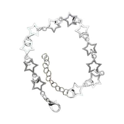 Vintage Błyszcząca Gwiazda Pentagram Stop Materiał Bransoletka dla Kobiet Słodki Estetyczny Urok Bransoletka Harajuku Moda Biżuteria