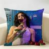 Singer CConan GGray Cushion Cover Natural Linen Organic Fabric DoubleSided Printing Room Sofa Decor Pillow Case