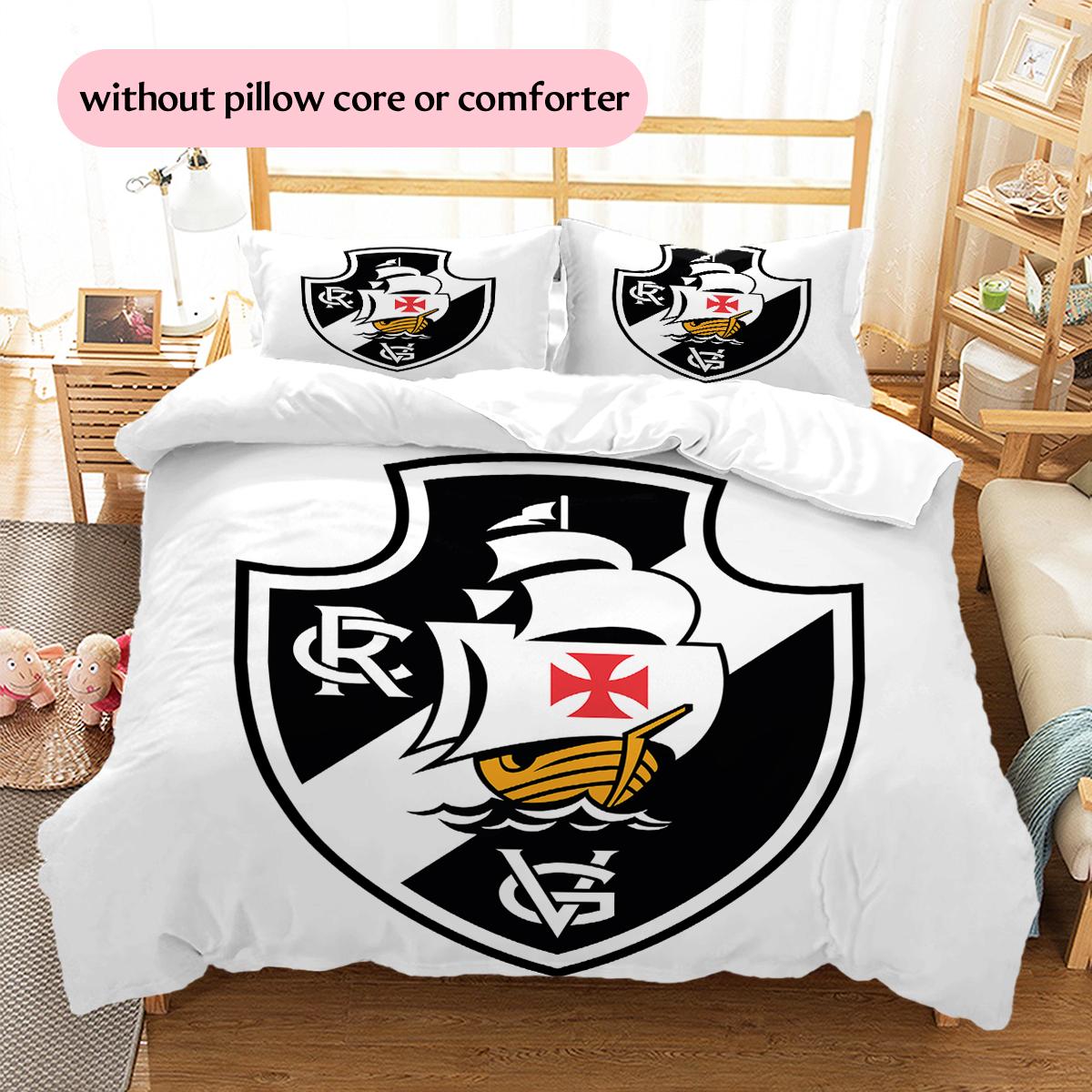 CR Vasco da Gama Pattern Bedding Home Decoration Birthday Gift (1 * duvet cover + 2 * pillowcase, without core) 135x200cm