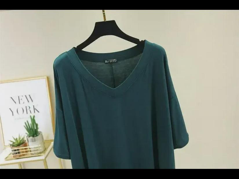Spring/Summer Modal V-Neck Loose Casual Plus Size Pajama Set